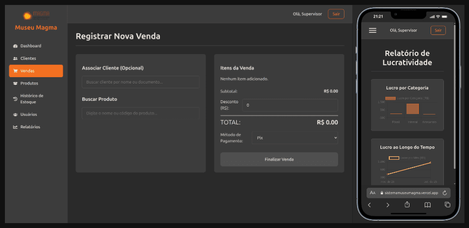 Imagem ilustrativa do projeto "Sistema de Gestão do Museu Magma"